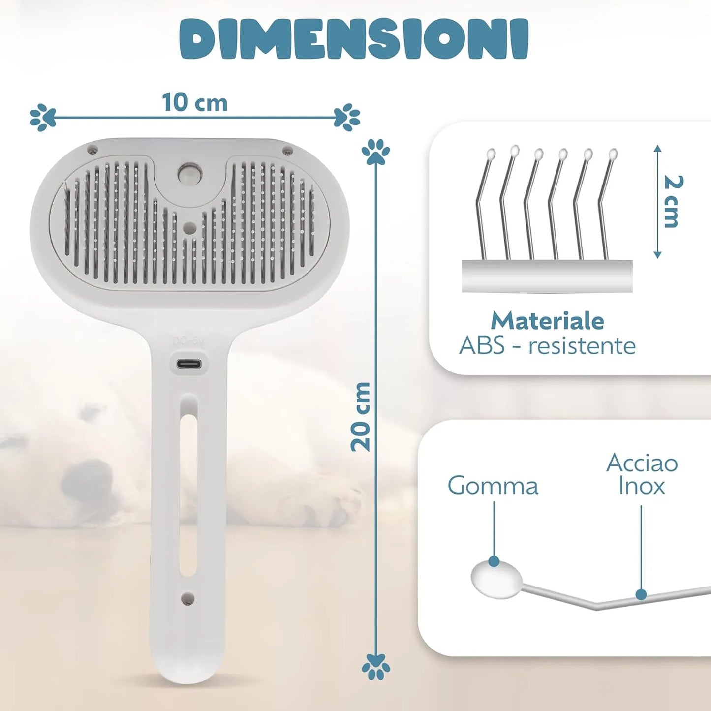 Spazzola a Vapore VapoPet™ - 3 in 1 per Eliminare i Peli in 2 Secondi!